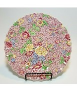 1900 Copeland Late Spode KINGS Chintz Pink Burgundy Floral 9&quot; Plate Antique - £42.80 GBP