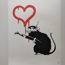 BANKSY Signed - LOVE RAT - Certificate (Banksy Rat, Banksy Wall Art, Banksy Lito - £111.11 GBP