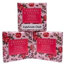 Crabtree &amp; Evelyn Rosewater Bar Soap Triple Milled 10.5oz (3x3.5oz) 3pc Set - $18.79