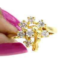 0.35ct Diamond 14k Yellow Gold Precious Ladies Christmas Bridal Ring - £516.70 GBP