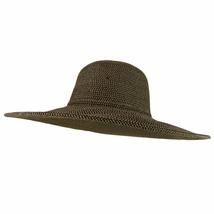 Trendy Apparel Shop UPF 50+ Paper Braid Tweed 5&quot; Flat Brim Sun Shade Hat - Black - £27.52 GBP