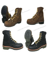 Brand New Men&#39;s Logger Boots Leather Good Year Welt Rugged Work Motorcyc... - £40.00 GBP+