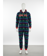 Mens Blue Kiss Me Mistletoe Hohoho Christmas Union Suit Sleeper Pajamas ... - $24.74