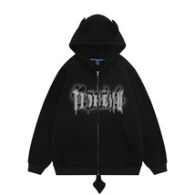 Ion brand autumn and winter plush coat men s towel embroidery hooded funny little devil thumb200