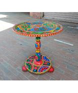 Pakistani Truck Art Style Decor. Round Coffee Table Handpainted Ethnic S... - £235.91 GBP