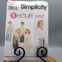 UNCUT Vintage Sewing PATTERN Simplicity 8744, 1996 One Hour Vest, Misses Set of - £11.22 GBP