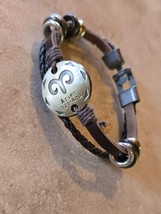 Aries Leather Zodiac Bracelet 8.29 in - $10.88