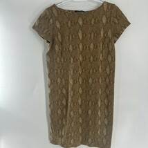 Lauren Ralph Lauren  Dress Sz M  Brown Tan Snakeskin Print - $256.65 MXN