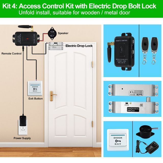 Home Wireless Remote Unlock Gate Control Kit Wifi Tuya Office Door Lock System