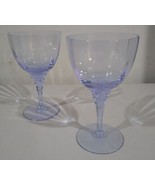 Crystal Wine Glass Goblet Violet 6.5&quot; Set of 2 - $29.62