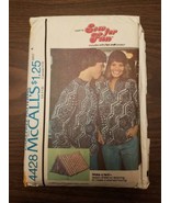Mccall&#39;s Vintage Carefree Pattern 4428  1975  Misses or Mens Shirt &amp; Bon... - $16.17 CAD
