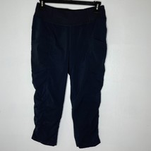PrAna Pants M Black Cropped Stretch Drawstring Waist Hiking Travel Active - $25.00