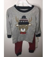 CARTER&#39;S Sleepwear Reindeer Christmas 2-Piece 24 MONTHS BABY Shirt Pants - £10.82 GBP