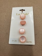 La Mode Round 7/16in 11mm Light Pink Shank Button on Card Unused Blument... - $7.87