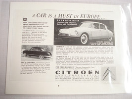 1957 Citroen Ad The Panhard &amp; Citroen DS 19 A Car Is A Must In Europe - £6.28 GBP