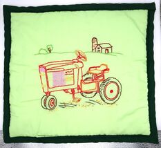 Vtg Hand Sewn John Deere Cloth Trivet or Oven Square Mitt Unusual Find - $19.99