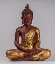 Khmer . Antico Stile Legno Seduta Statua Di Buddha Dhyana Meditazione Mudra - £645.49 GBP
