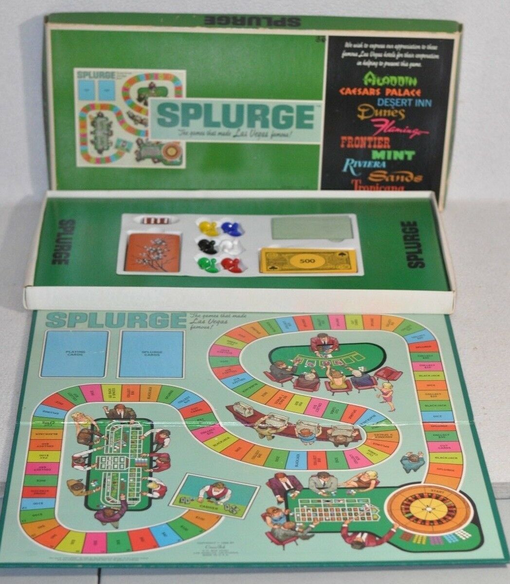 RARE HTF Splurge "The Game That Made Las Vegas Famous!" Board Game Lot - $49.99