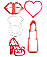 Kissing The Single Life Goodbye Bachelorette Set Of 5 Cookie Cutters USA PR1167 - $11.99