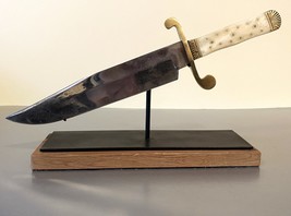 Antique Brass &amp; Bone Handle Bowie Knife 1960&#39;s - £119.90 GBP