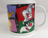 Vintage 1998 Warner Bros Looney Tunes Colorful Large 4.25&quot; Coffee Cup - £15.49 GBP