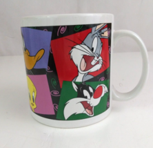 Vintage 1998 Warner Bros Looney Tunes Colorful Large 4.25&quot; Coffee Cup - £15.44 GBP