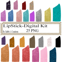 Glitter LipStick Digital Kit-Jewelry Tag-Clipart-Gift Tag-HolidayDigital... - £0.99 GBP