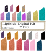 Glitter LipStick Digital Kit-Jewelry Tag-Clipart-Gift Tag-HolidayDigital... - $37.17 MXN