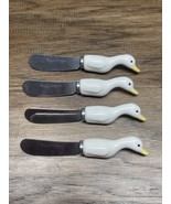 Vintage Shafford Stainless Porcelain Duck Serving Knives Butter Spread CV - $27.15 CAD