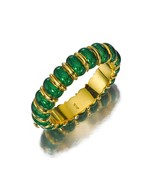 Tiffany &amp; Co. Vtg 18k Yellow Gold and Scalloped Green Enamel Bangle Brac... - $29,242.43 CAD