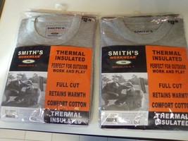 Thermals Two Packs Smith Workwear Super Heavyweight Tops&amp;Bottoms Men Small Gray - £20.77 GBP