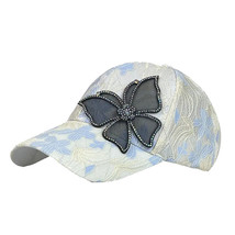 Lace Flower Leaf Peaked Cap Female Sun Protection Sun Baseball Hat Rhinestone Bu - £10.59 GBP