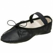 Leo&#39;s 028 Black Adult Size 8.5 (Fits Adult 10) Full Sole Ballet Slipper Shoe - £13.44 GBP