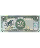 Trinidad &amp; Tobago P47, $5, Mot Mot Bird / women w/ wicker baskets at mar... - $1.99
