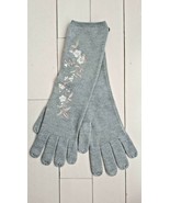LAUREN Ralph Lauren Wool Blend Long Floral Grey Gloves Free Shipping - £70.06 GBP