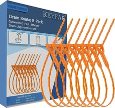 8 Pack 25inch Drain Snake Clog Remover, Drain Hair Remover, Sink Snake D... - $10.40