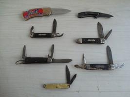 Lot of 7 Folding Pocket &amp; Camping, Fishing, Sport Knives; *** PLEASE READ 1st! - £31.92 GBP