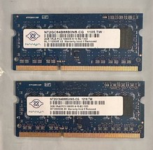 Lot of 2 Nanya NT2GC64B88G0NS-CG 2GB PC3-10600S-9-10-B2.1333 DDR3 Laptop Memory - £9.50 GBP