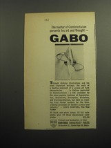 1958 Harvard University Press Book Ad - Gabo - The master of Constructivism  - £14.78 GBP