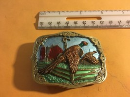 Vintage 1987 Wild Turkeys Metal Belt Buckle USA - £14.15 GBP