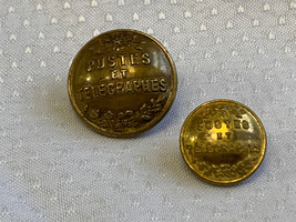 TW&amp;W Paris French Postal Workers Buttons WW2 Era Goldtone Postes Et Tele... - £23.85 GBP