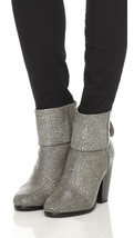 NEW RAG &amp; BONE Grey Crackled Leather Newbury Ankle Boots (Size 37.5) - MSRP $525 - £159.83 GBP