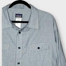 PATAGONIA navy/white micro print organic cotton button down shirt Men’s size XL - £22.17 GBP