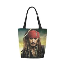 Pirate Jack Sparrow Canvas Tote Bag Two Sides Printing - £14.07 GBP