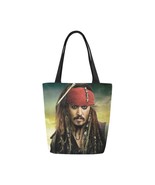 Pirate Jack Sparrow Canvas Tote Bag Two Sides Printing - $25.23 CAD