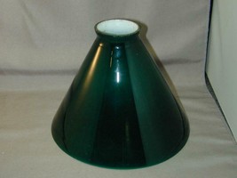 Antique Cased Glass Lamp Shade Emerald Green Over White - £63.00 GBP