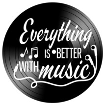 Everything is Better with Music Lyric Quote on a Upcycled Vintage Vinyl Record - £28.52 GBP