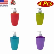 4 Pcs Plastic Shower Bottle Soap Dispenser Liquid Pump Container 4 Color - £11.72 GBP