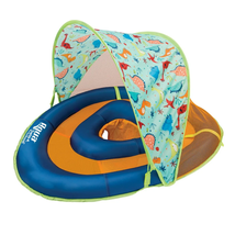 Aqua Swim School Grow-With-Me Baby Pool Float Boat for Infants, Blue Dino, 2 Toy - £29.67 GBP