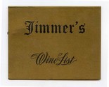 Jimmer&#39;s Wine List Menu Los Angeles California 1950&#39;s - $13.86